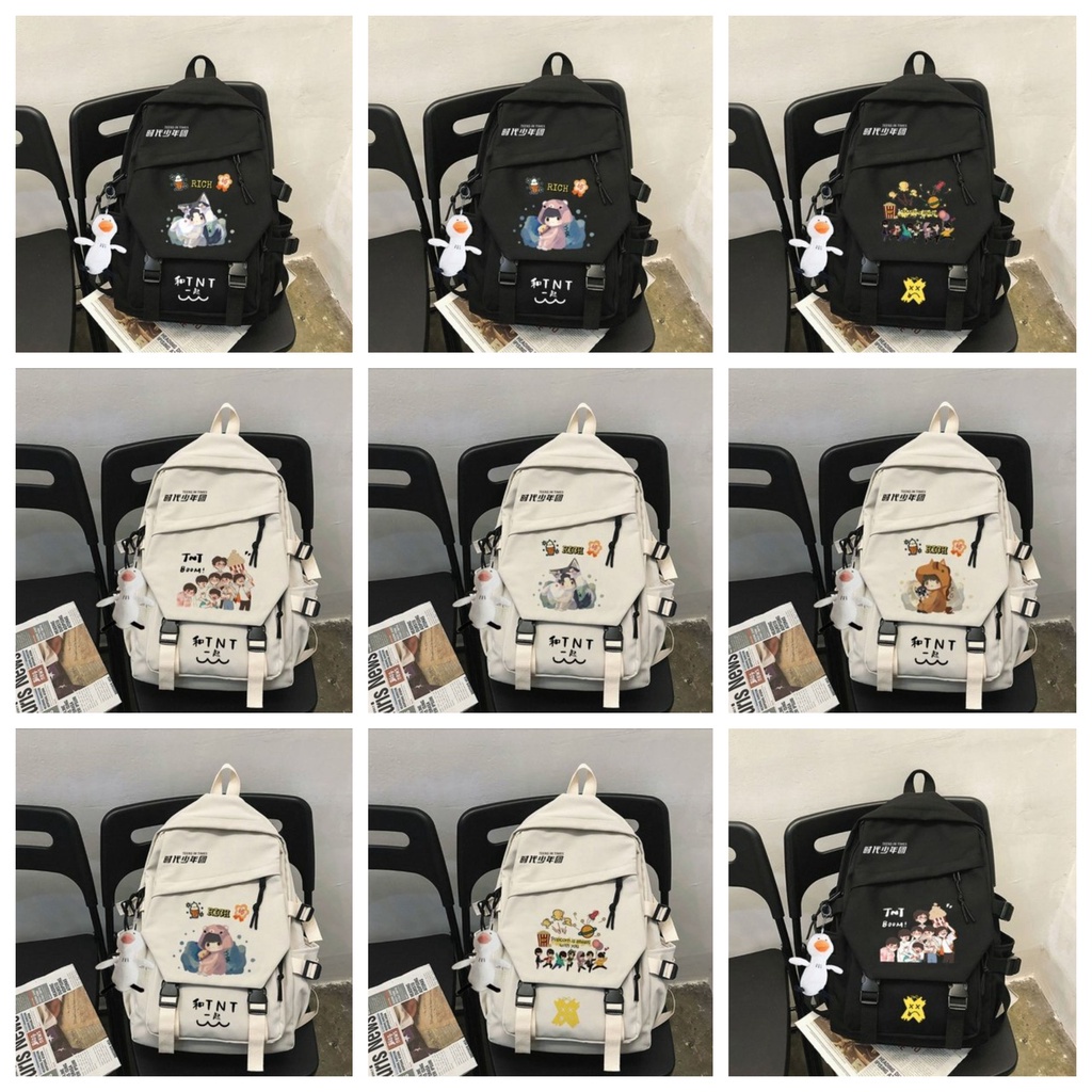 Balo Vải Khóa Chéo in hình TNT THỜI ĐẠI THIẾU NIÊN ĐOÀN idol thần tượng hoa ngữ chibi đi học nam nữ tiện lợi