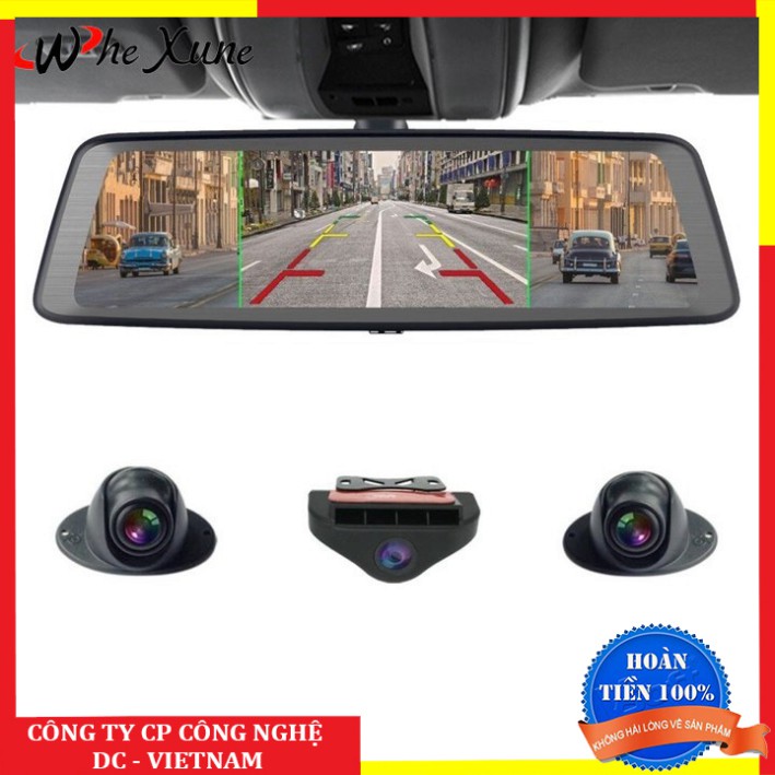 Camera hành trình cao cấp WheXune V9 Plus hệ điều hành Android, tích hợp 4 camera,Wifi, GPS, bản đồ dẫn đường