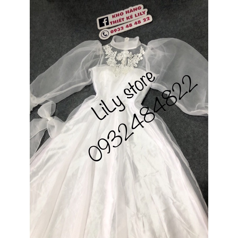 đầm maxi tay bồng đính hoa ( ẢNH VÀ VIDEO THẬT 10000% )