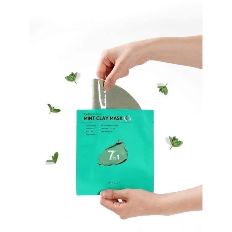 MẶT NẠ MINT BARULAP BLACK CLAY MASK 7IN1 giúp da trắng hồng hào CHÍNH HÃNG