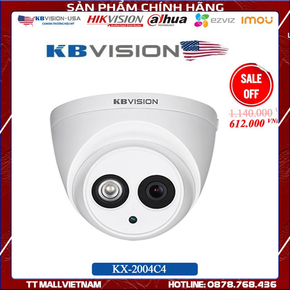 {Giá HỦY DIỆT} Camera KBVISION KX-2004C4 2.0 Megapixel (full HD) * SONY Chipset cho hình ảnh sắc nét