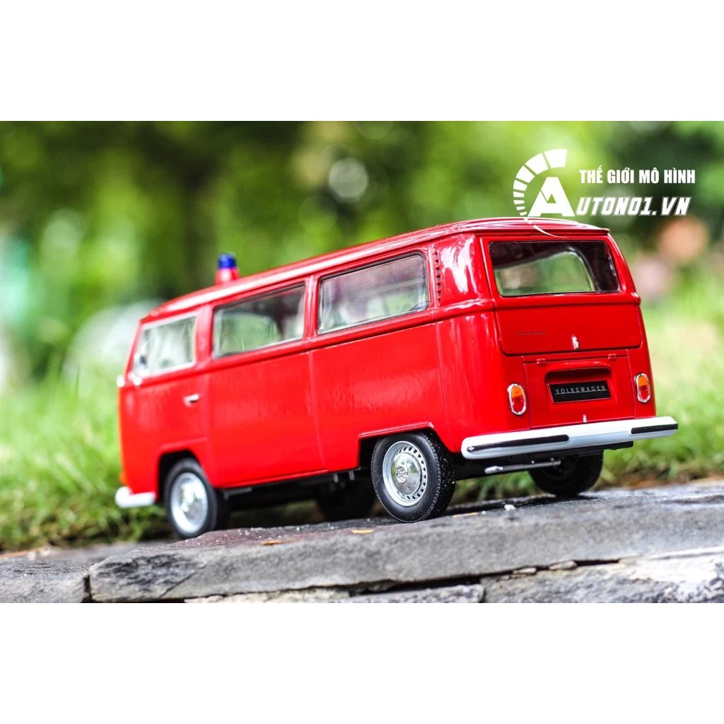 MÔ HÌNH XE VOLKSWAGEN BUS T2 1972 FIRE RED 1:24 WELLY 7028