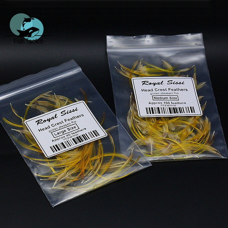 CREST Set 20 Mồi Câu Cá Giả Bằng Lông Vũ Màu Vàng Cỡ Vừa Và Lớn