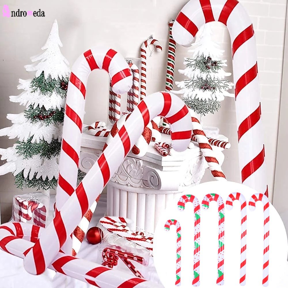 Bong Bóng PVC Bơm Hơi Hình Kẹo 120 / 90CM Trang Trí Giáng Sinh / Năm Mới