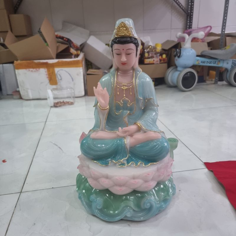 Tượng Ngài Quan Thế Âm Bồ Tát ngồi  cao 30cm