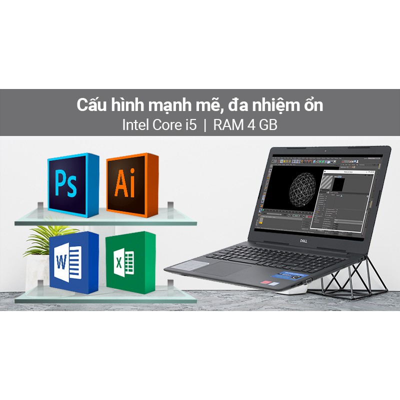 Laptop Dell Vostro 15 V3580I Black (intel core i5-8265, 4Gb Ram, 1TB, VGA AMD 2Gb, 15.6 inch FHD, Win10, Fullbox)