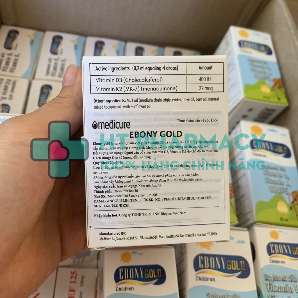 Ebony gold - Bổ sung vitamin D3, K2 cho bé hỗ trợ hấp thu canxi tối đa