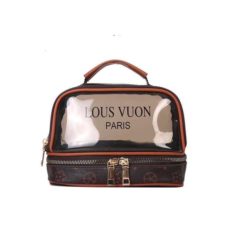 Túi đựng mỹ phẩm đồ du lịch LV 2 ngăn chất liệu chống thấm nước cốp đựng đồ hot trend 2022
