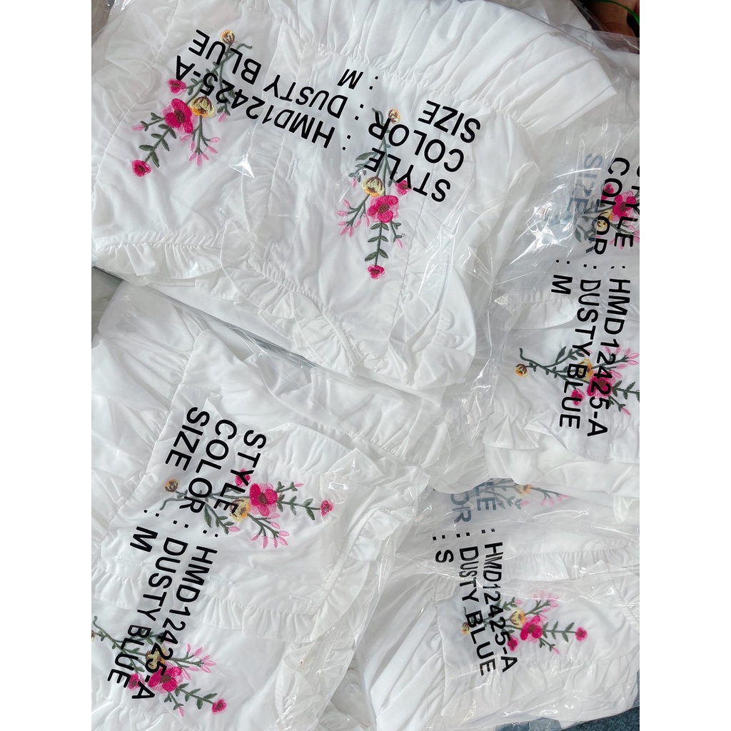 Đầm bé gái tiểu thư công chúa thêu hoa trắng tinh khôi 1-6y