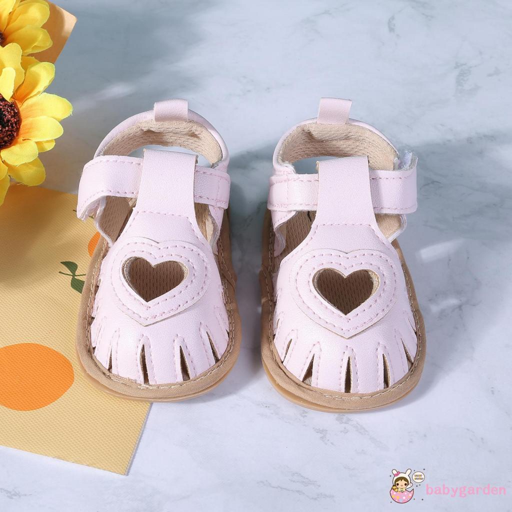 Xăng đan Đế Mềm Màu Trơn Hình Trái Tim Dành Cho Bé Trai Gái 0-18 Tháng Tuổi
