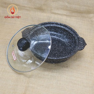[HOT SALE] Nồi Vân Đá Cạn 600ML Cao Cấp - Đen