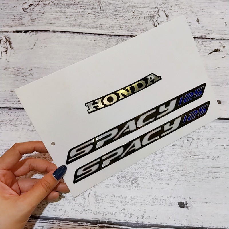 Tem xe Spacy 125 kèm thông số, chữ dán nạ Honda