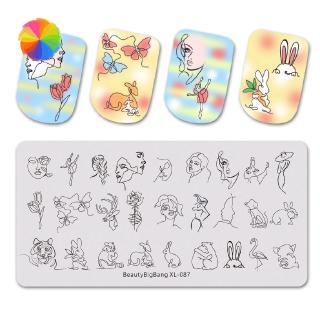 Khuôn họa tiết hoa động vật BEAUTYBIGBANG trang trí móng tay kích thước 6x12cm
