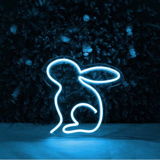 Đèn led neon hình con thỏ | 22x22 cm | Đèn led neon theo yêu cầu trang trí decor quà tặng cực chất