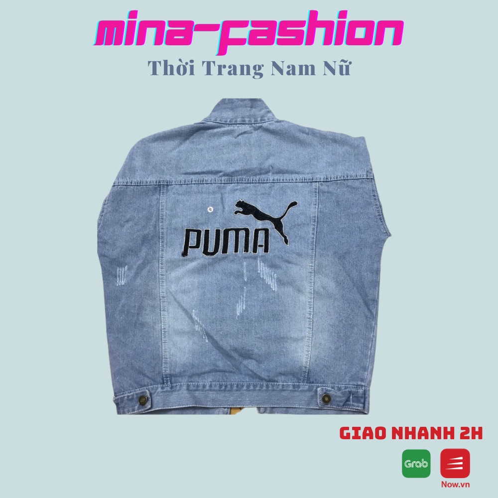 [HCM]*Free Ship 99k* -- Sales Áo Khoác Jean Màu Xanh Dành Cho Nam AKJ Puma<----- Mina-Fashion ẢNH THẬT