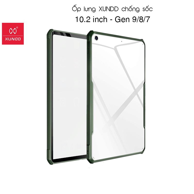 Ốp lưng XUNDD iPad 10.2 inch / iPad Gen 9/8/7 (BEETLE SERIES) Chống shock, Mặt lưng trong, Viền TPU - Xanh