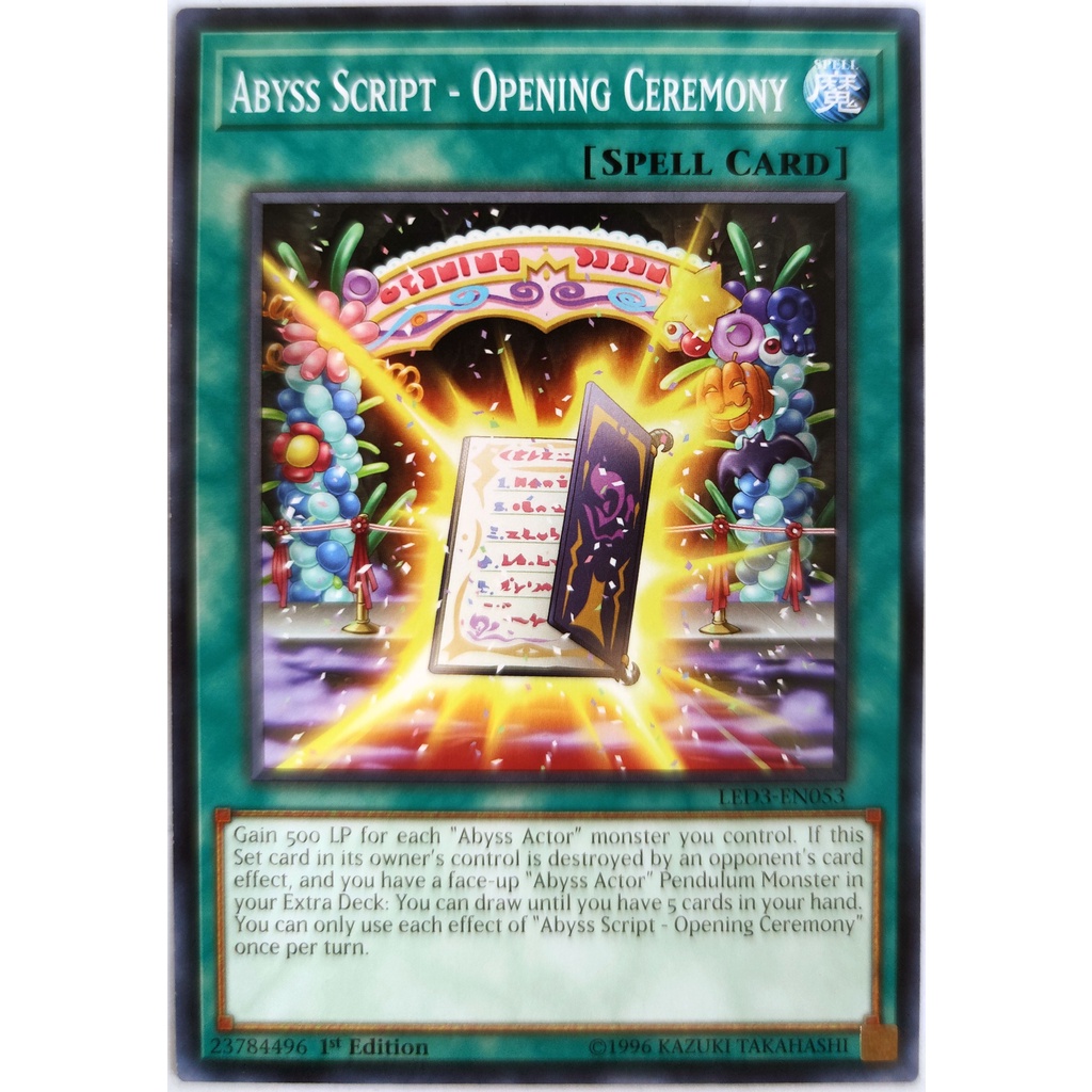 [Thẻ Yugioh] Abyss Script - Opening Ceremony |EN| Super Rare / Common (ARC-V)