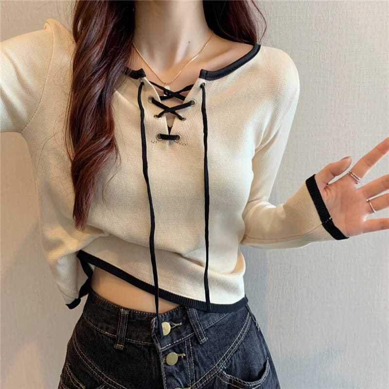 Áo sweater Dệt Kim Cổ Tròn Dáng Ôm Phong Cách Hàn Quốc Cho Nữ JL-TX-549