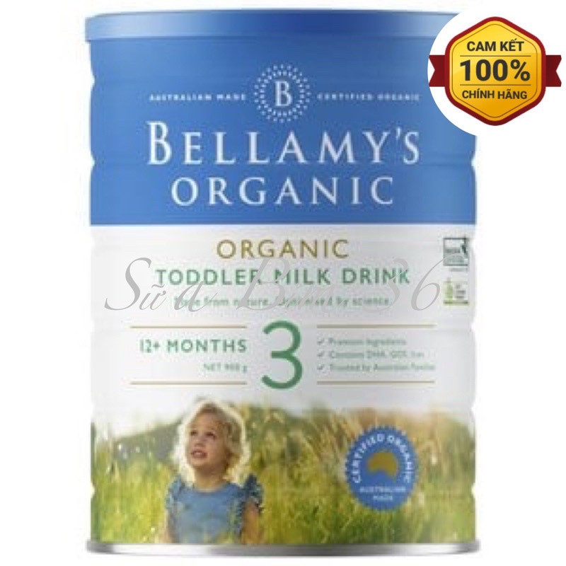 Sữa Bellamys Organic số 3 cho trẻ trên 1 tuổi, 900g date T5/2022