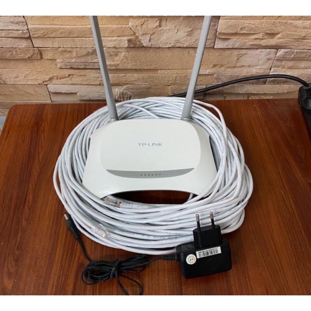 Combo bộ phát wifi tp-link 2 râu hàng cũ và 10m 20m 30m 40m  dây mạng lan cat5e