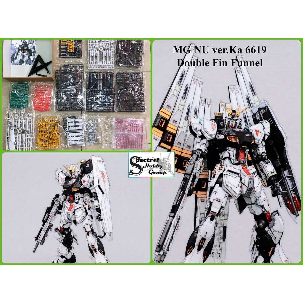 Mô hình lắp ráp MG 1/100 Nu Gundam ver.KA RX93 double fin funnel kèm Base + Decal - 6619 Daban