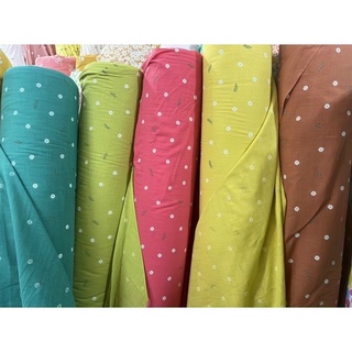 vải thô linen hoa cam đất