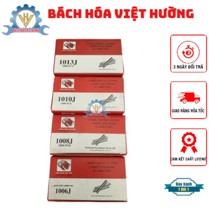 Hộp 5000 Đinh ghim chữ U, đinh ghim công nghiệp đủ kích thước 1006J, 1008J , 1010J, 1013J, Kim bấm súng hơi