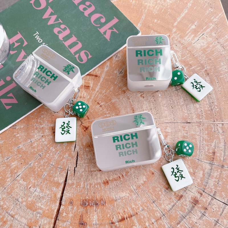 Vỏ Bảo Vệ Hộp Sạc Tai Nghe Apple AirPods 1 2 3 Pro Tráng Gương Phong Cách Trung Hoa Sang Trọng