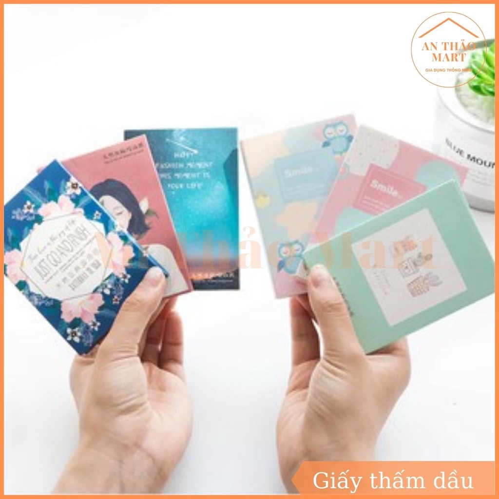 Gói 50 Tờ Giấy Thấm Dầu Da Mặt Loại Bỏ Dầu Nhờn Thừa Trên Da