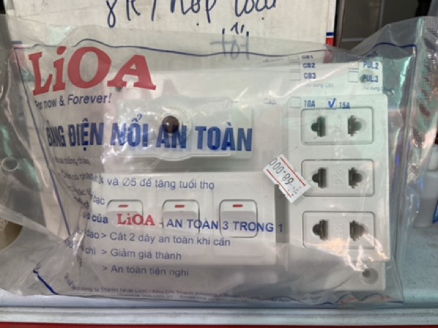 Bảng Điện Nổi LiOA, Taplo ráp sẵn Lioa 15A Có 3 Ổ Cắm, 3 Công Tắc Và 2 Công Tắc - hàng loại tốt chính hãng, có sẵn