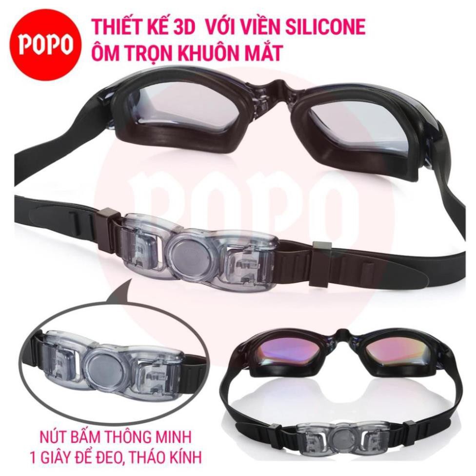 Kính bơi người lớn POPO2360 chính hãng cản tia UV chống sương mờ dùng khi tập bơi, thi đấu cho nam nữ cho bé từ 8 tuổi