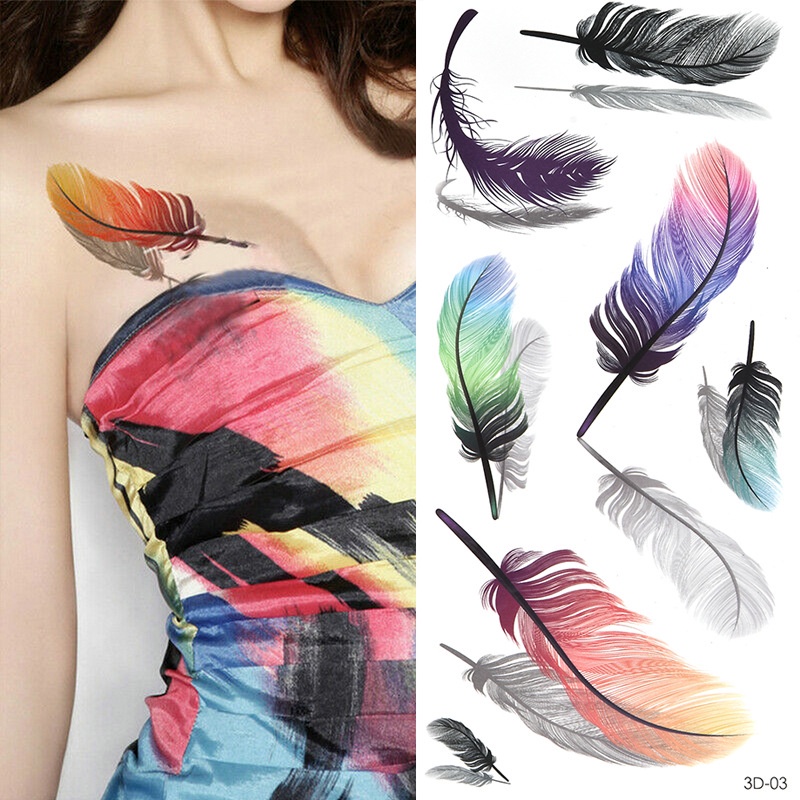 Hình Xăm Dán Tạm Thời Chống Nước Hình Hoa Hồng Và Bướm