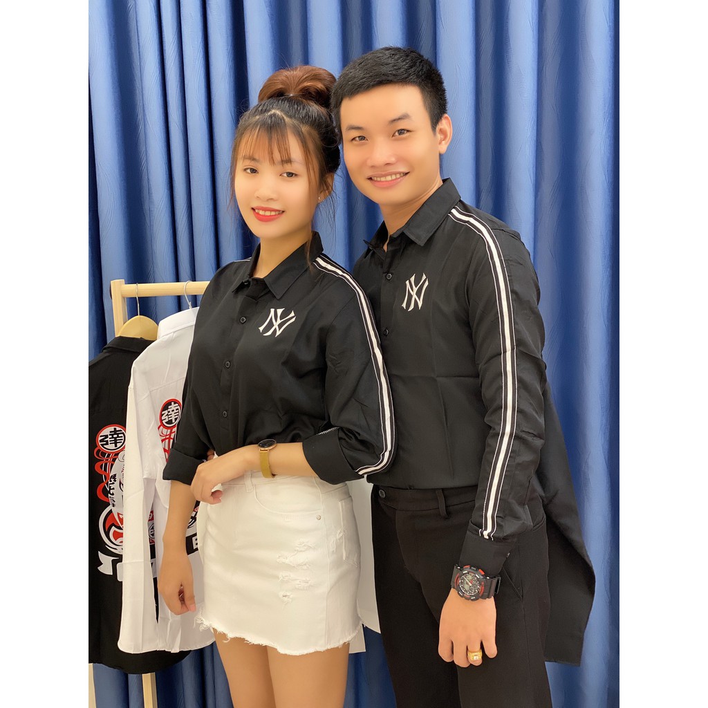 Áo Sơ Mi Dài Tay Cặp Đôi Nam- Nữ In Thiêu | BigBuy360 - bigbuy360.vn