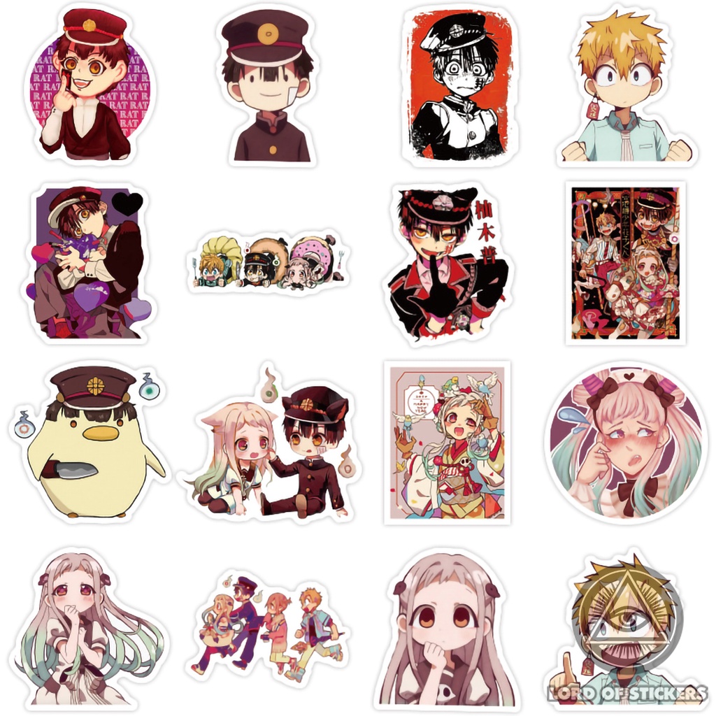 Set 100 Hình Dán Sticker Jibaku Shounen Hanako-Kun Anime Manga Cute Trang Trí Mũ Bảo Hiểm, Laptop, Vali, Bình Nước, Sổ