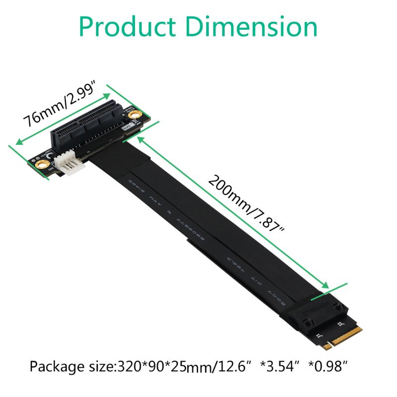 Cáp Mở Rộng Pcie X4 3.0 Pci-E 4x Sang M.2 Nvme M Key 2280 Riser Card Gen3.0 M2 Key-M Pci-Express 32g / Bps