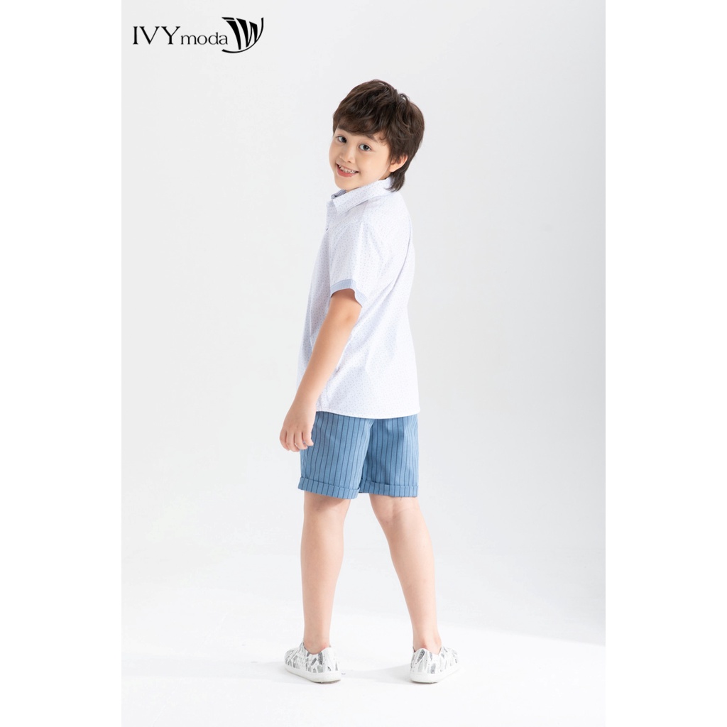 Áo sơ mi họa tiết bé trai IVY moda MS 16K1350