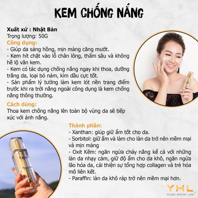 Kem chống nắng YHL của nhật bản