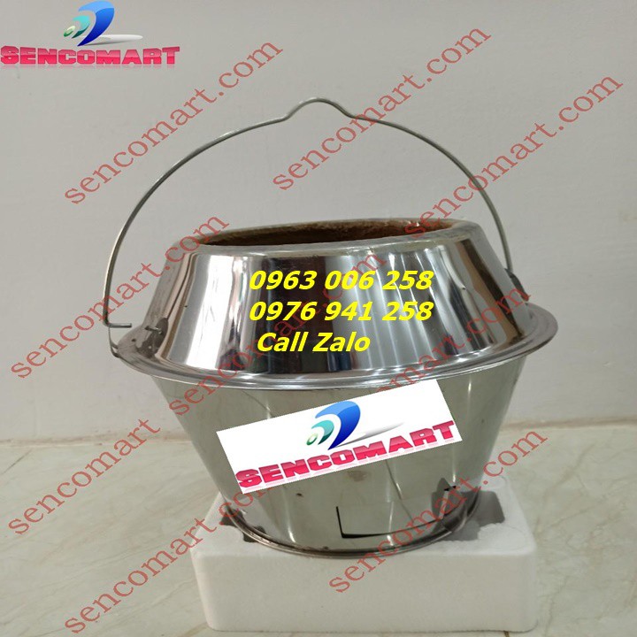 Lò Than Nắp Lu Nướng Quay Gà Vịt - Thiết Kế Inox Dầy Đẹp , Không Han Gỉ ,An Toàn Cho Người Dùng.