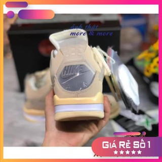 Xả [Sale 3/3] [Bản fix mới] Giày Air Jordan 4 Offwhite Cream/Sail x OG bản đẹp Sale 11 -op1 " _ L , : .