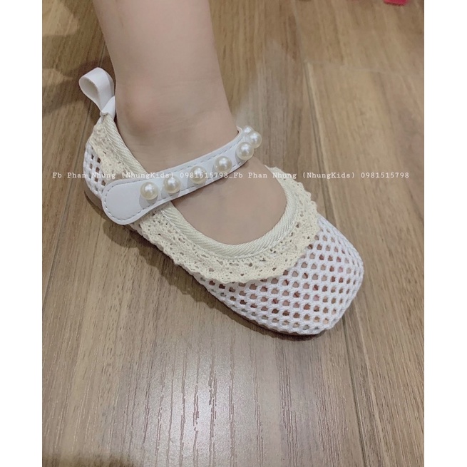 Giày Búp Bê Lưới Đính Ngọc Cho bé Gái