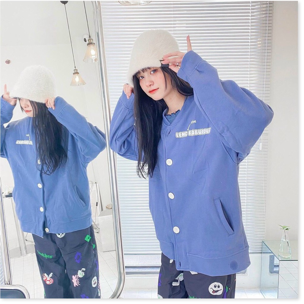 Áo khoác nỉ cardigan form rộng nút cúc siêu xinh cho các bạn nữ KHANH AN FASHION