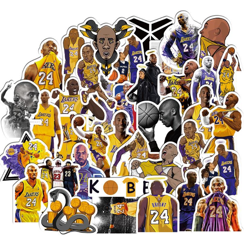 Sticker KOBE BRYANT nhựa PVC không thấm nước, dán nón bảo hiểm, laptop, điện thoại, Vali, xe, Cực COOL #67