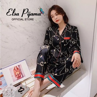Bộ Lụa Mặc Nhà Pijama Nữ Chất Lụa Cao Cấp Mát Mềm Mịn Elsa Pijama