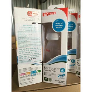 Bình sữa pigeon SofTouch Peristaltic PLUS bình cổ rộng 160ml/240ml