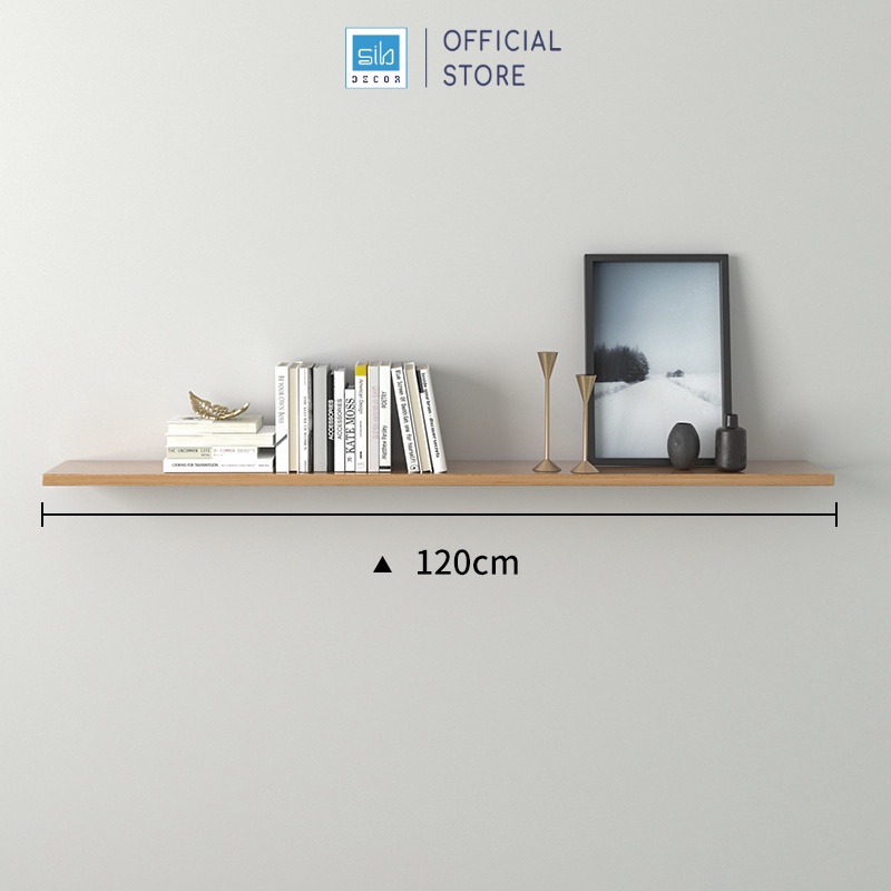 Kệ Trang Trí Treo Tường Dài 120cm Thương Hiệu SIB Decor Đơn Giản, Tinh Tế Với Kết Cấu Chịu Lực Giấu Chân