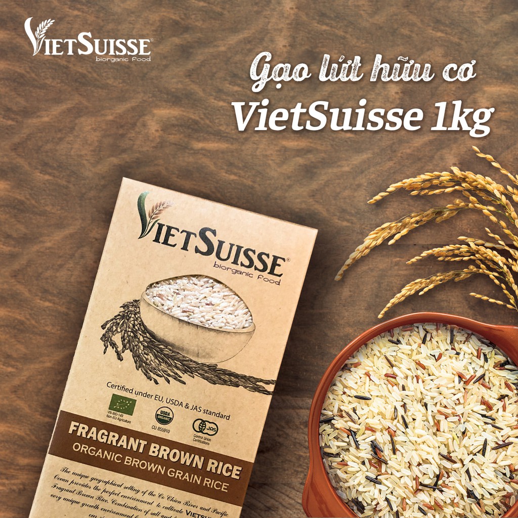 Gạo Lứt hữu cơ Vietsuisse 1kg - VIỆT NAM