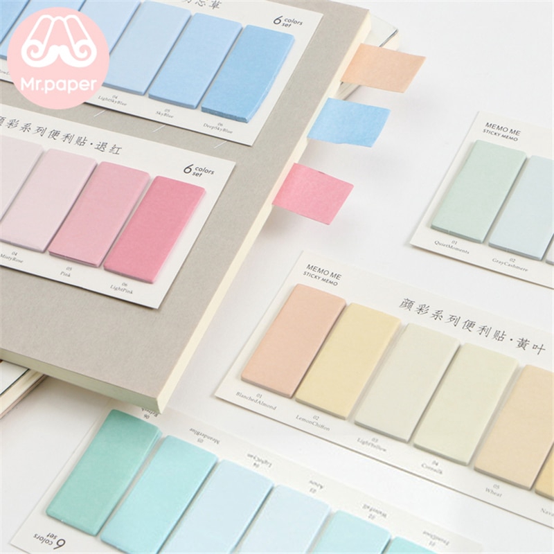 Bộ 120 tờ giấy viết ghi chú 6 màu sắc tiện dụng