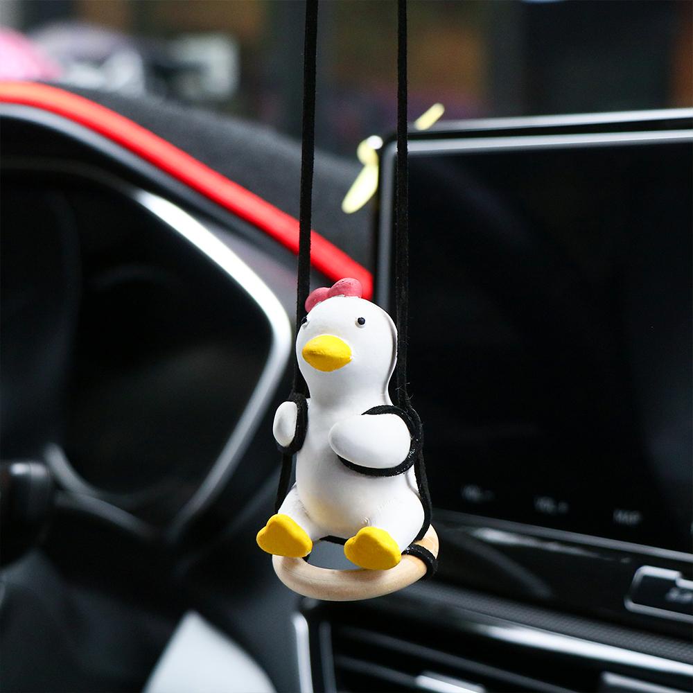 Phụ Kiện Trang Trí Gương Chiếu Hậu Xe Hơi Hình Chú Vịt Dễ Thương