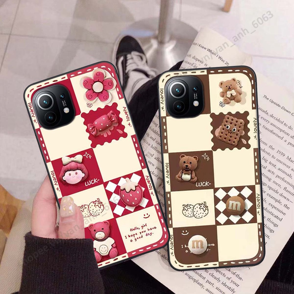 Ốp lưng Xiaomi Mi 11 / Mi 11T / Mi 11 Lite hình gấu, kẹo dễ thương cute