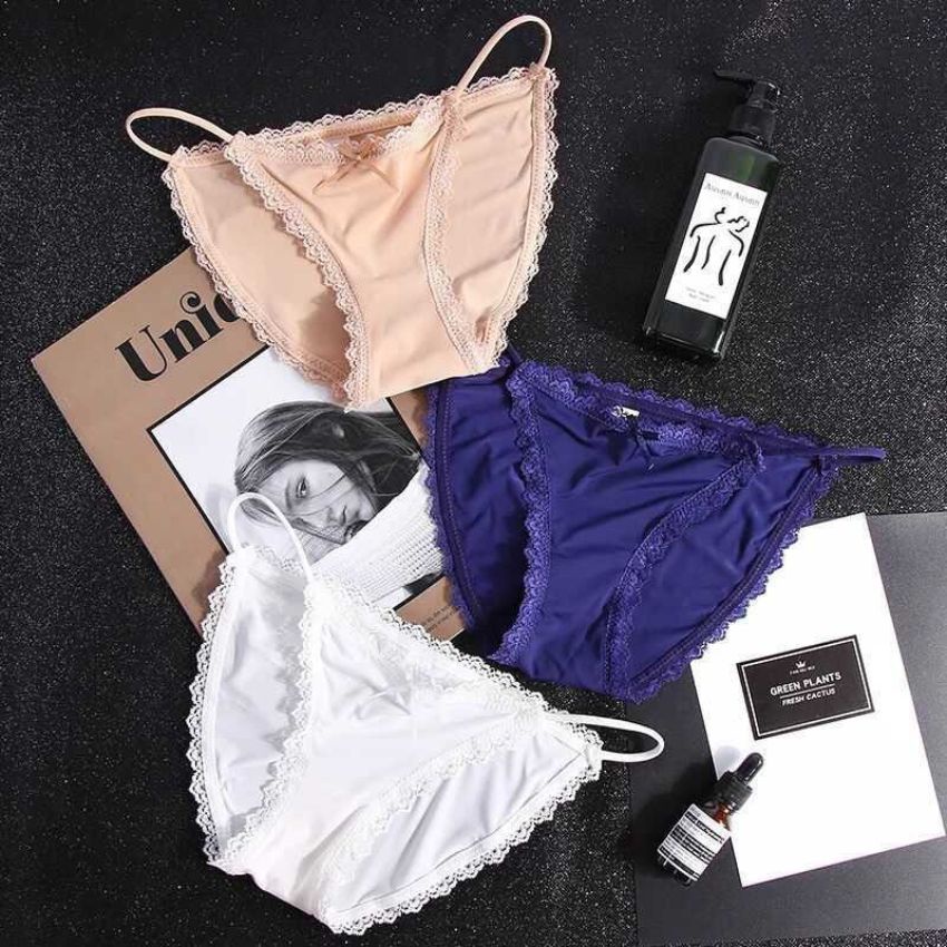 Quần lót nữ cấp gợi cảm, quần chíp 2 dây viền ren sexy thoáng mát mềm mịn Kingshop L829